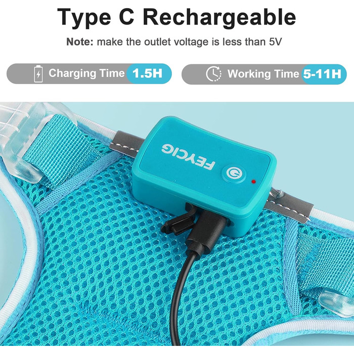 Світлодіодне шлейка для собак з підсвічуванням LED, перезаряджувана - шлейка з LED для собак маленьких, середніх та великих порід, світловідбиваюча, регульована, XL (Блакитний, Large)