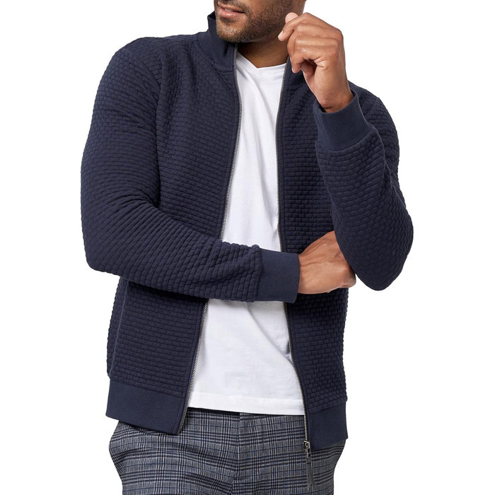 Світшот чоловічий Indicode з коміром-стійкою | Кардиган чоловічий, светр чоловічий (XXL, темно-синій)