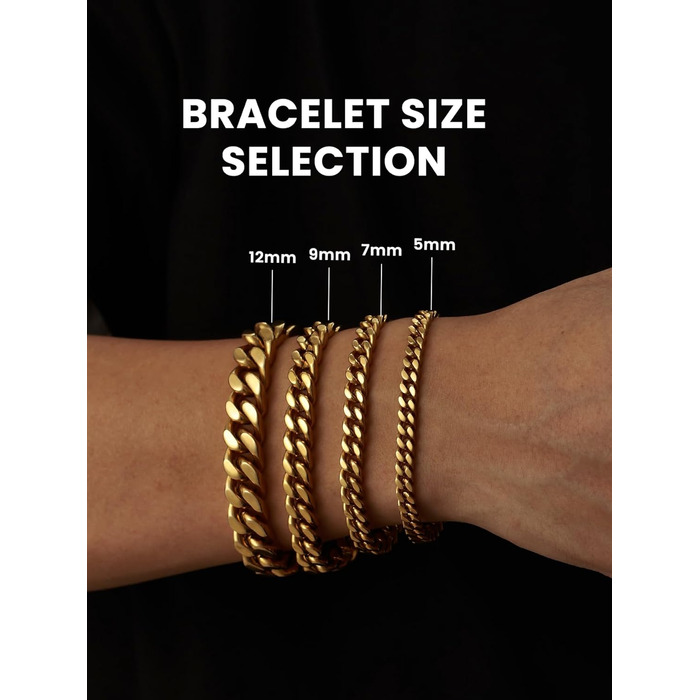 Чоловіча ланцюжок-браслет Bestyle з нержавіючої сталі, 12 мм, 21 см з подарунковою коробкою