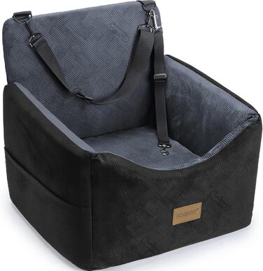 Автокрісло для собак JOEJOY: комфортне та безпечне автокрісло для маленьких та середніх собак до 13,6 кг, знімний та миючий чохол та подушка з Memory Foam, з фіксатором безпеки, сірого кольору