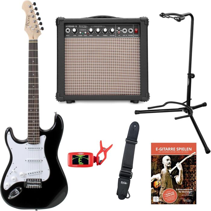 Rocktile Pro ST3 BK RW L - Електрогітара для лівшів (комплект) - для початківців