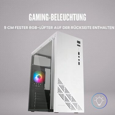 Корпус для ПК Mars Gaming MC300P MicroATX, білий, загартоване скло, Mesh-панель, 3x FRGB вентилятори