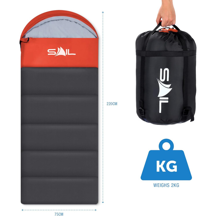 Спальний мішок SAIL Schlafsack One Оранжевий - 4 сезонний