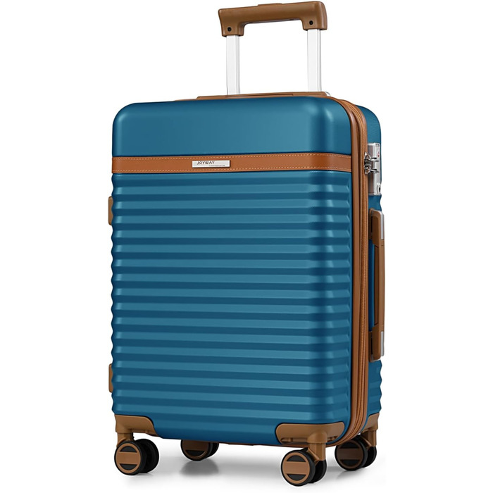 Чемодан Joyway ABS з розширенням, набір 4-х коліс та TSA-замком. В комплекті: сумка та косметичка (Блакитний, M)