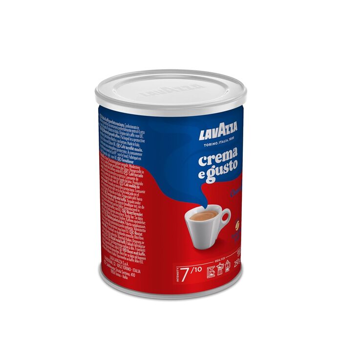 Мелена кава Lavazza Classico для гейзерної кавоварки та фільтр-кави, Arabica & Robusta, темне обсмаження, інтенсивність 7/10, 10 пакувань по 250 г