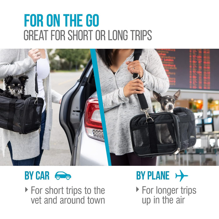 Транспортна переноска для тварин Sherpa Original Deluxe, антрацит, розмір M (43x28x27 см), схвалена авіаперевізниками