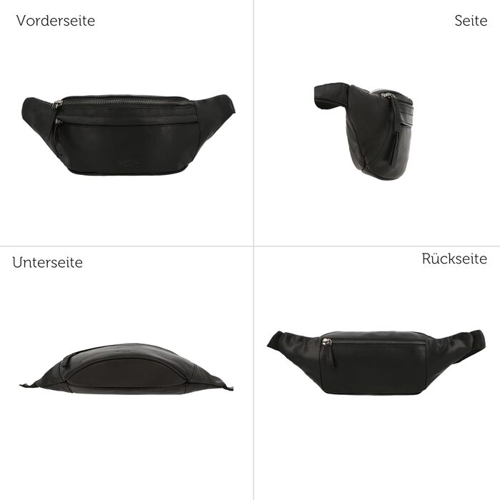 Чоловіча/жіноча поясна сумка Gusti Leather Spencer I з натуральної шкіри (чорна)