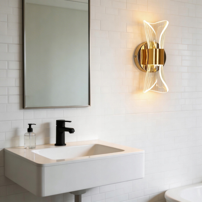 Золотий настінний LED-світильник (бра) з функцією диммування