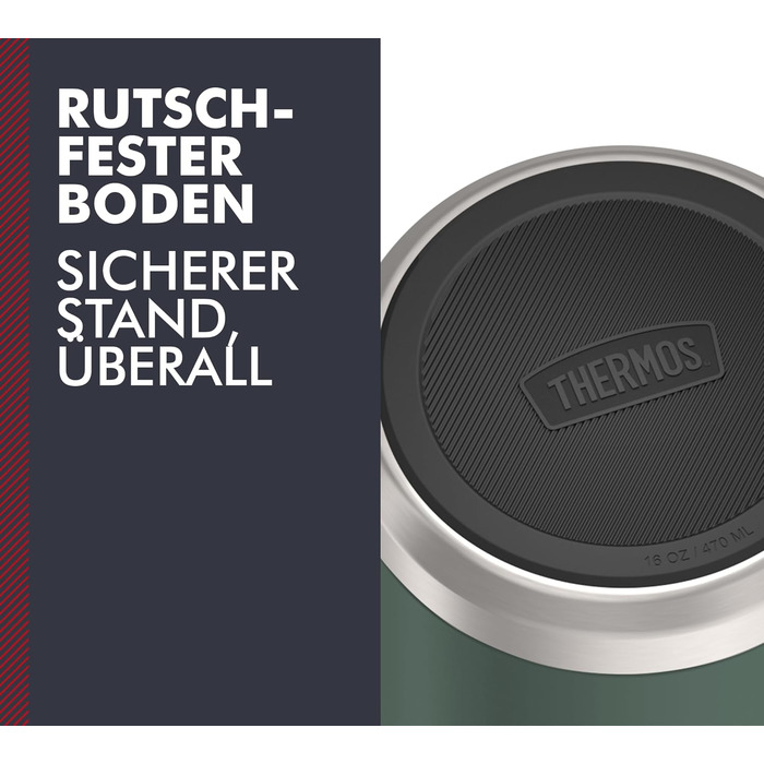 Термос ICON Food Jar 0,71 л, темно-сірий/графіт матовий, контейнер для їжі з подвійних стінок з нержавіючої сталі 18/8, зберігає тепло та холод, з відкидним ложкою, неслизьке дно, абсолютно герметичний