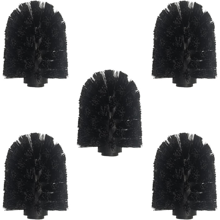 Набір для чищення унітазу WAVEWO з кріпленням на стіну, силіконова щітка та тримач, квадратна щітка з нержавіючої сталі 304, 2 насадки (чорна PP)