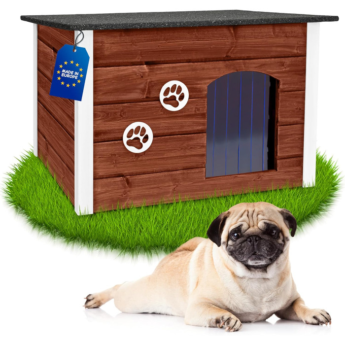 Будка для собак середнього розміру Outentin - тепла та водовідштовхувальна, 76x60x60 см (Нус, L)