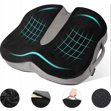 Ортопедична подушка для сидіння з ефектом пам'яті (Memory Foam) для розвантаження куприча