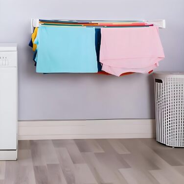 Настінна сушарка для білизни Vonia – компактна та складна – міцна сушарка для одягу для ванної кімнати, балкону та маленьких квартир (біла, 70 x 37 см)