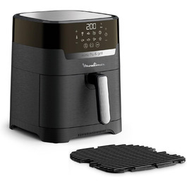 Фритюрниця-гриль Moulinex Easy Fry & Grill Digital 2-в-1 без олії XL, 4.2 л, для 6 осіб, 8 програм, регулювання температури, таймер, аерофритюрниця EZ505810, чорна