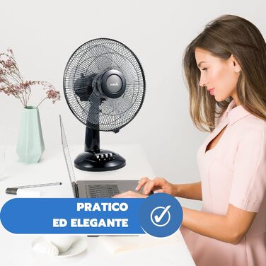 Вентилятор настільний Ardes STYLE 41, 40 см, 3 швидкості, хромований, білий