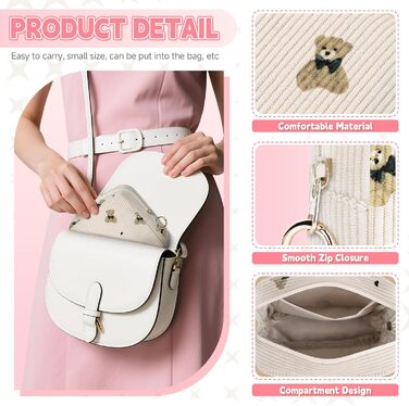 Набір косметичок Desing Wish 2 шт. (міні + велика) – рожевий та хакі, бежевий та чорний