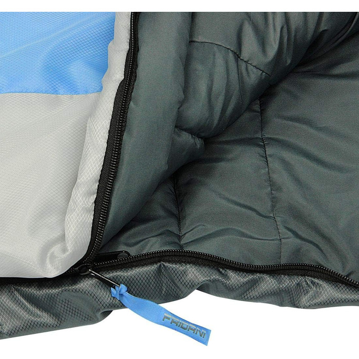 Fridani Kids Sleeping Bag PB 180x90cm XXL Quilt Sleeping Bag -12°C Blue Warm Water-Repellent Washable