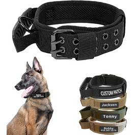 Персоналізоване тактичне нашийник для собак середніх та великих порід, нашийник з іменем та номером телефону (стиль B)