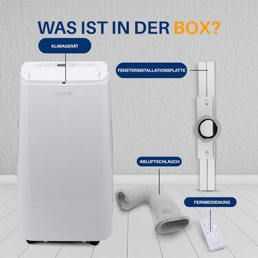 Мобільний кондиціонер SereneLife 9000 BTU (12000 BTU EU) – 3-в-1: кондиціонер, вентилятор, осушувач повітря. Для приміщень до 42 м², білий