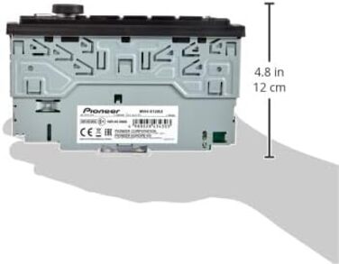 Автомагнітола Pioneer MVH-S120UI 1-DIN з RDS, USB, AUX, підтримкою Android та iPhone, чорна/червона