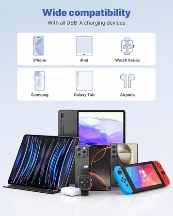 Мережевий адаптер USB 6 портів 33W з QC 3.0, білий (2 шт.) - для iPhone, iPad, Android