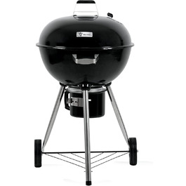 Кульовий гриль BBQ-Toro 57 см для вугілля з термометром і кришкою, круглий мангал на дровах, знімна кришка