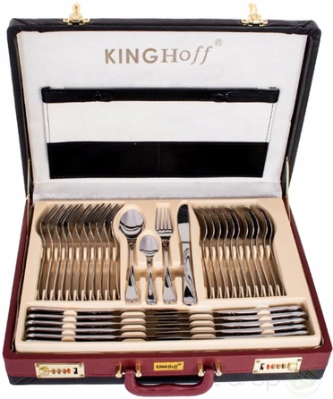 Набір столових приборів Kinghoff на 72 предмети для 12 осіб, метал, глянцевий