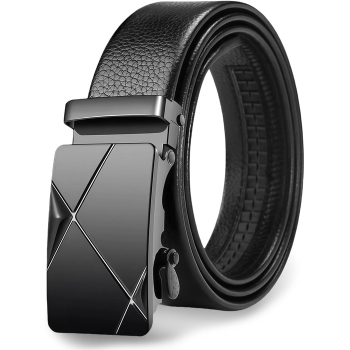Чоловічий шкіряний ремінь автоматичної застібки без отворів, 35 мм, регульований, для ділових костюмів та джинсів, з антицарапинною пряжкою, елегантний дизайн