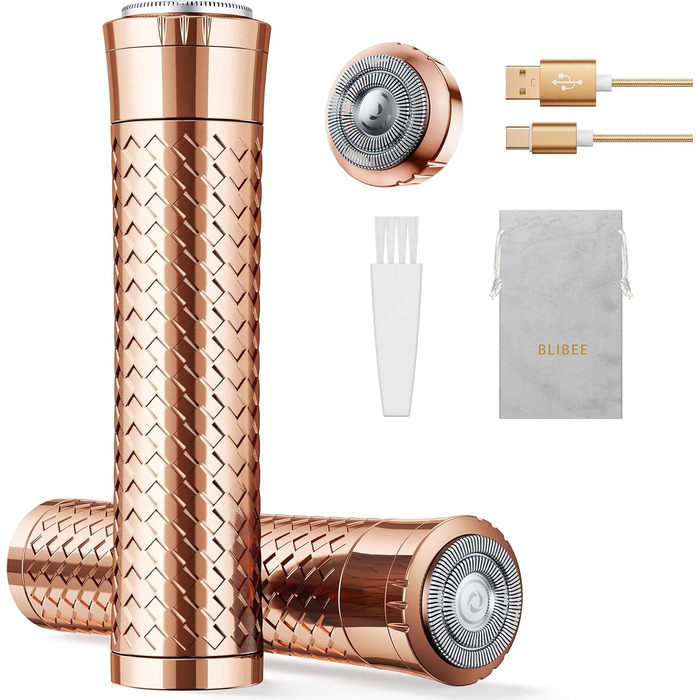 Електричний прилад для видалення волосся для жінок, бездротовий депілятор, безболісний електробритва для губ, рук, обличчя, пушкового волосся (Золотий)