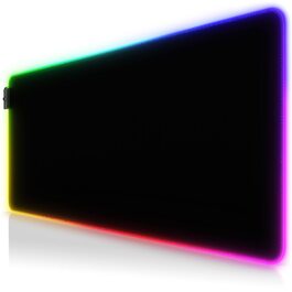 Ігровий килимок для миші TITANWOLF RGB LED XXL (800x300 мм), багатоколірна підсвітка, 11 режимів, вологостійкий, чорний (Black Pro)