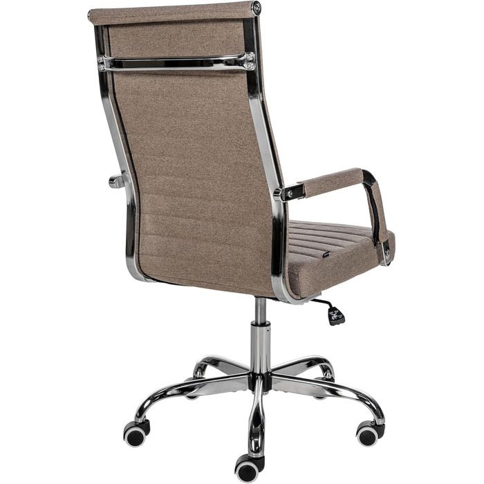 Ергономічне офісне крісло Amadora I з регулюванням висоти, поворотне на 360 градусів I з тканиною I міцне, витримує до 120 кг, колір: тауп (тканина)