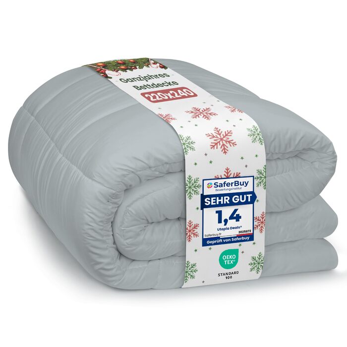 Покривало постільне Utopia Bedding, мікрофібра, білий (світло-сірий), 220 x 240 см