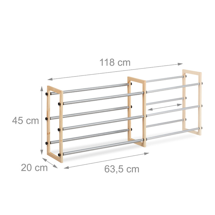 Relaxdays Extendable Shoe Rack