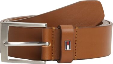 Шкіряний чоловічий ремінь Tommy Hilfiger Adan, 3.5 см, коричневий (коньячний)