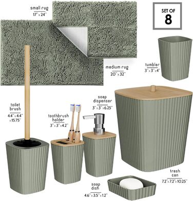 Набір аксесуарів для ванної кімнати Clara Clark Bad-Set Hunter Green (6 предметів)
