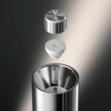 Мельниця WMF Signature Pro: перечна та соляна, з керамічним млинком, регулюванням помелу, нержавіюча сталь, ручна, срібна