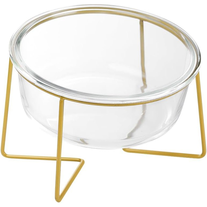 Підвищена годівниця для собак з скла - годівниця для собак з металевим підставкою - миска для їжі та води для маленьких та середніх собак та великих котів - 800 мл скляна велика