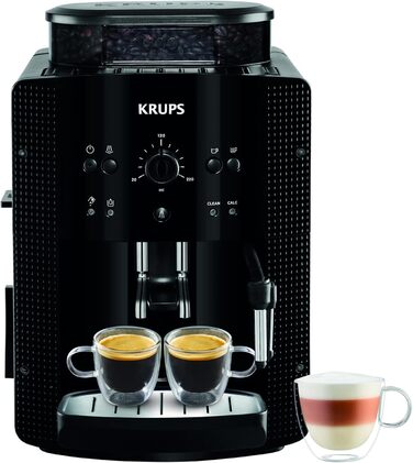 Еспресо-машина Krups YY8125FD з вбудованою кавомолкою та паровою насадкою (15 Bar), чорна