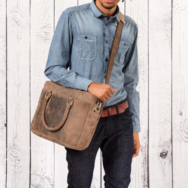 Сумка для ноутбука Leabags Leder Aktentasche чоловіча шкіряна 16