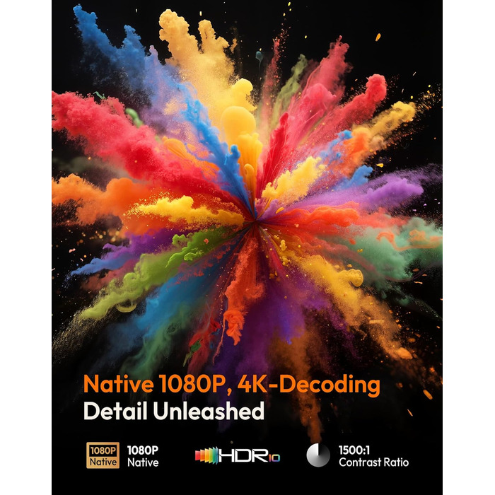 Портативний проєктор N5 1080P з WiFi та Bluetooth, сумісний з Netflix, обертовий на 135°, автоматична корекція трапецеїдальних спотворень, фільтр від пилу