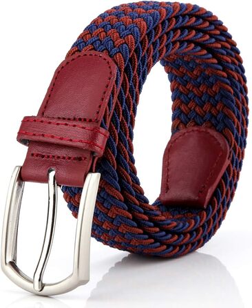 Плетене вітростійке полотно, еластичний ремінь на пояс для чоловіків/жінок/підлітків, багатокольоровий (винний, 90/95 см, L)