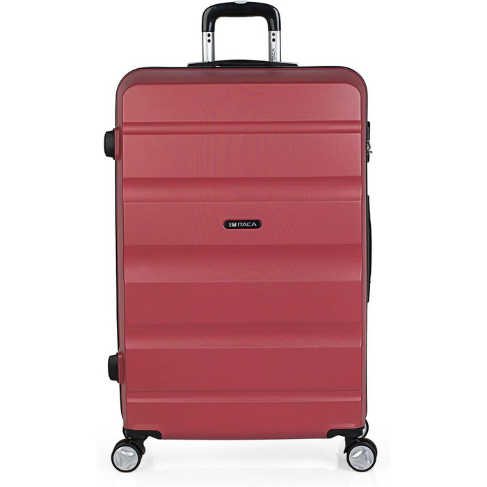 ITACA - Large Suitcase, 4 Wheels, Large Lightweight Suitcase. Rolling Travel Suitcase Large. Large Suitcase for Airplanes, Hard Shell with Checked Lock - Trolley, (Coral Red)
