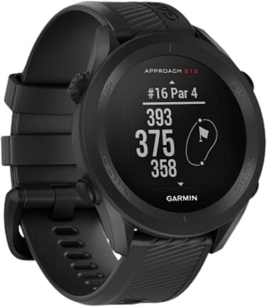 Годинник для гольфу Garmin Approach S12 з GPS та вимірюванням відстаней до зеленої зони та перешкод. 42 000 гольф-полів. Дисплей 1.3' та просте керування (відновлений).