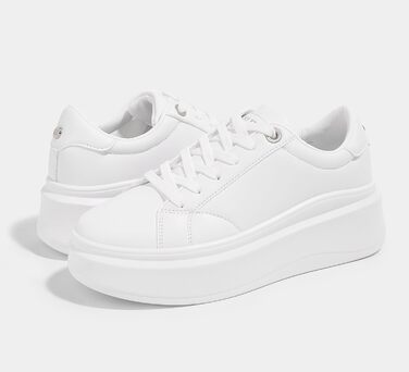 Жіночі кросівки на платформі LUCKY STEP, білі, з екошкіри, зручні повсякденні, розмір 38 EU