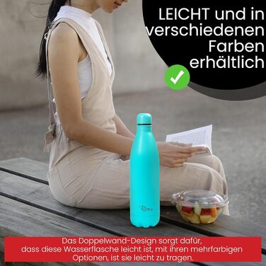 Термос-пляшка з нержавіючої сталі Otto Koning, 1000 мл, подвійні стінки, вакуумна ізоляція, BPA-free, зелений