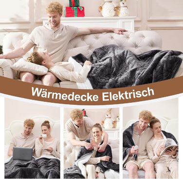 Електрична ковдра Cozysoon з 4 рівнями нагріву та таймером, 180x130 см, з автовимкненням, пральна машина