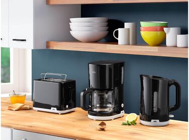 Електричний чайник Braun Household Breakfast1 Collection WK1100BK, 1.7 л, 2200 Вт, з фільтром від накипу, чорний