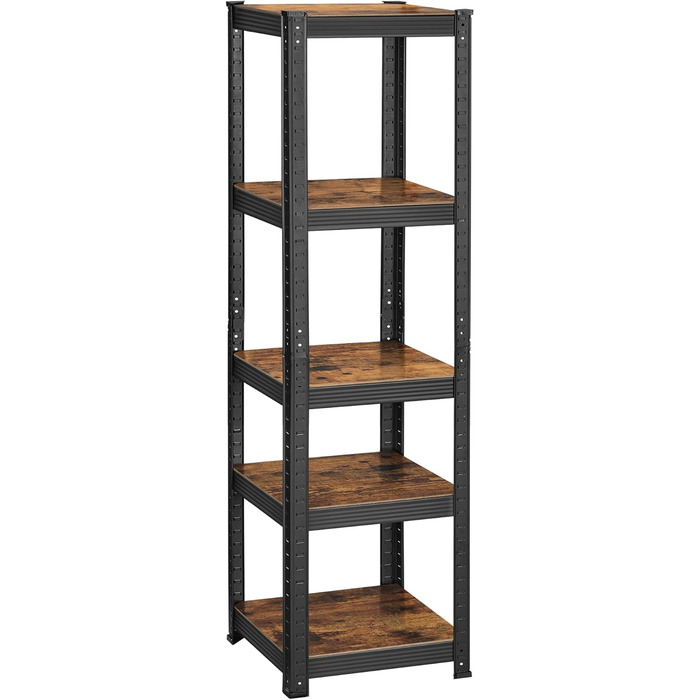 Стелаж SONGMICS GLR037B0: 5 полиць, регульовані, 37x37x150 см, до 400 кг, для кухні/вітальні, вінтажний коричневий/чорний