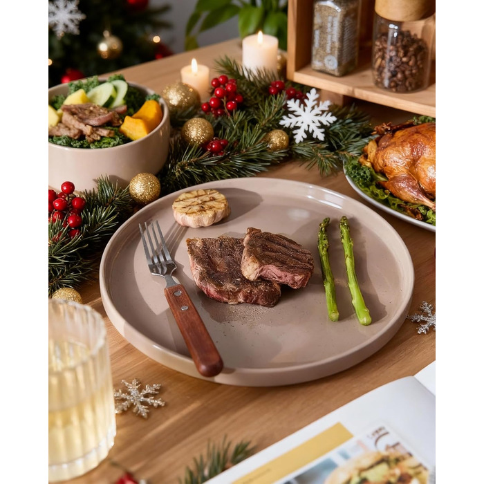 Набір посуду Nebula для 6 осіб, 18 предметів: тарілки та миски, керамічний набір Sprekel, сервіз, безпечний для мікрохвильової печі та посудомийної машини, колір кориця, 18 предметів