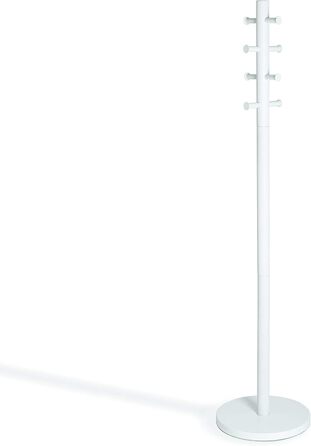 Umbra Pillar Coat Rack with Stool, Default_no_Selection_Value, White/Natural, One Size (White, Coat Rack)